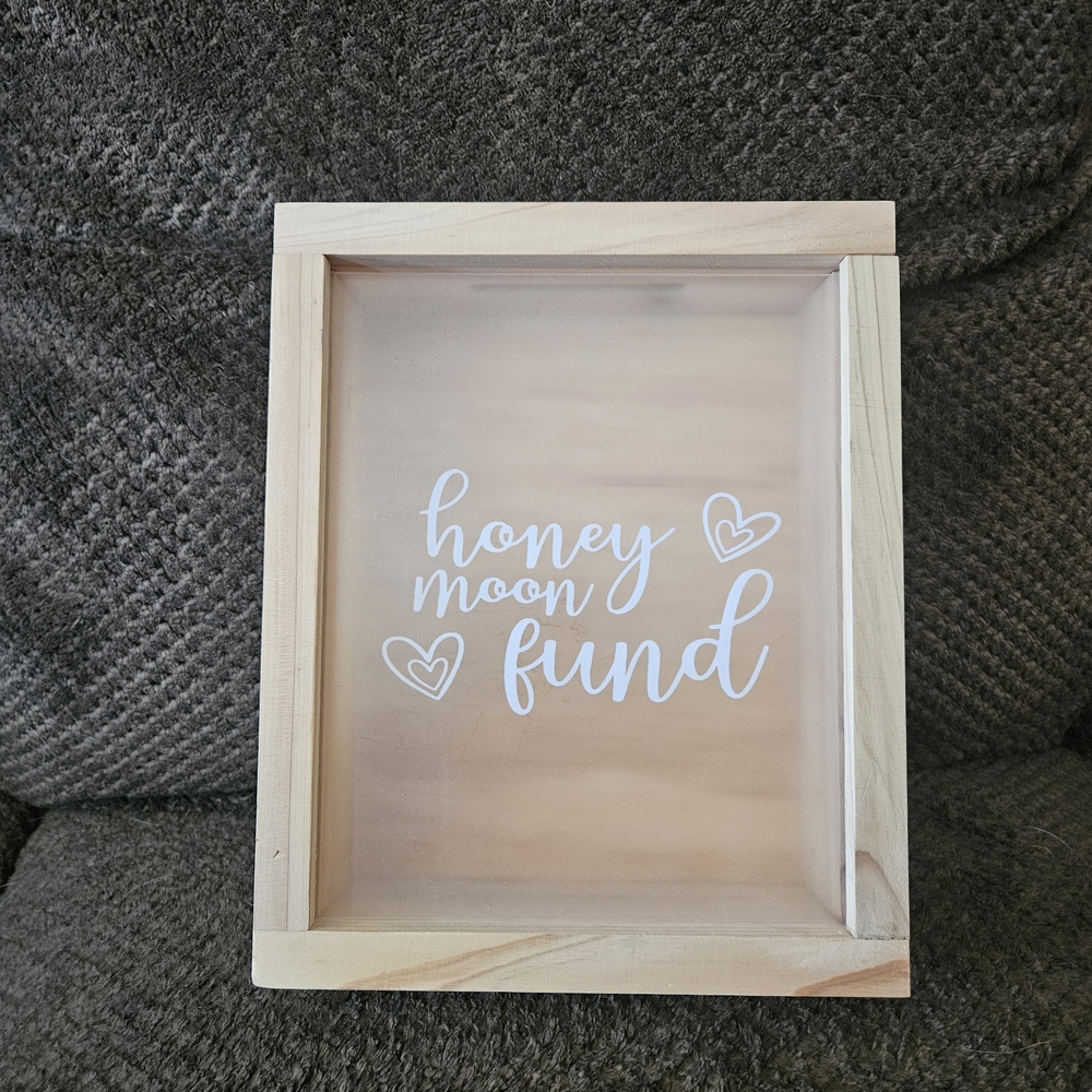 Wooden Honeymoon Fund Box
